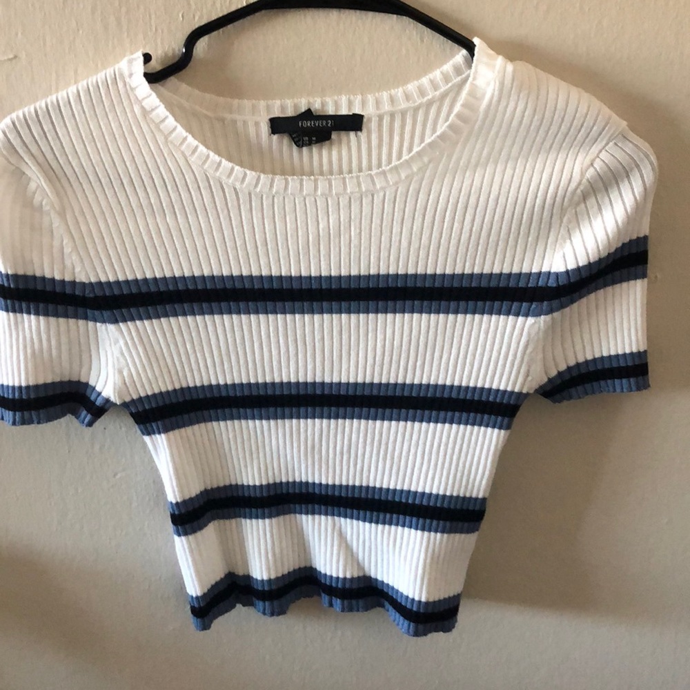 White and blue crop